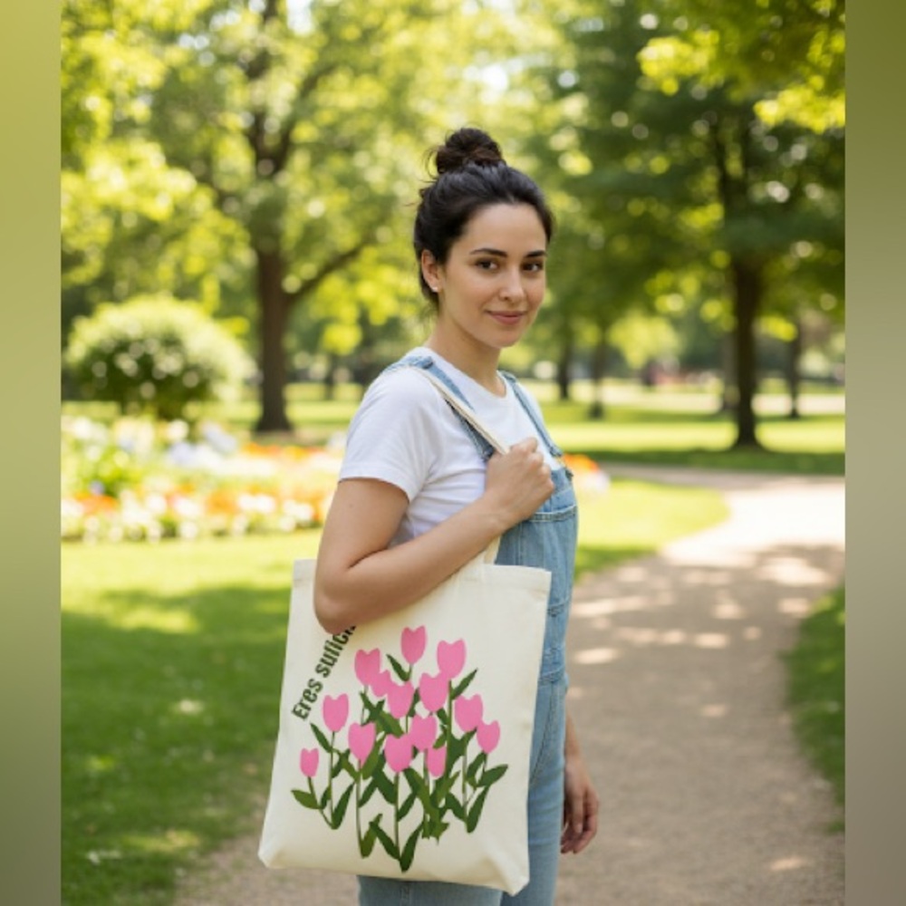 Floral Cream Tote Bag